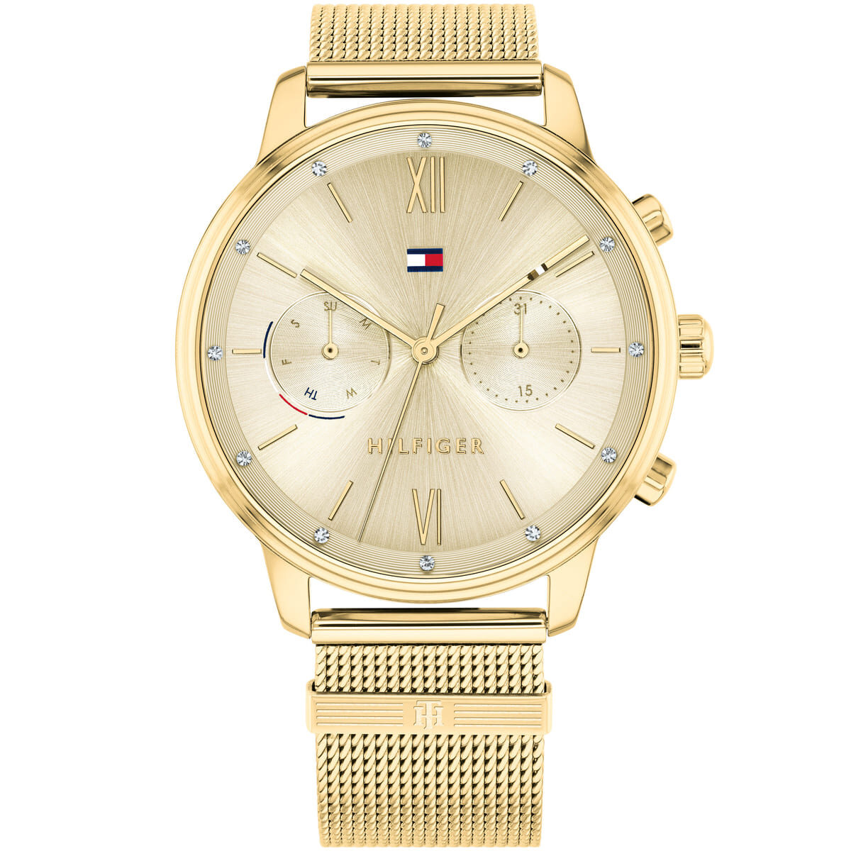 1782302-tommy-hilfiger-watch-women-gold-dial-stainless-steel-metal-golden-mesh-strap-quartz-analog-day-date-month-blake