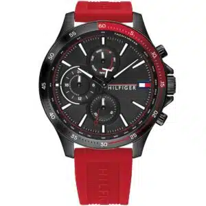1791722-tommy-hilfiger-watch-men-black-dial-rubber-red-strap-quartz-analog-day-date-month-bank