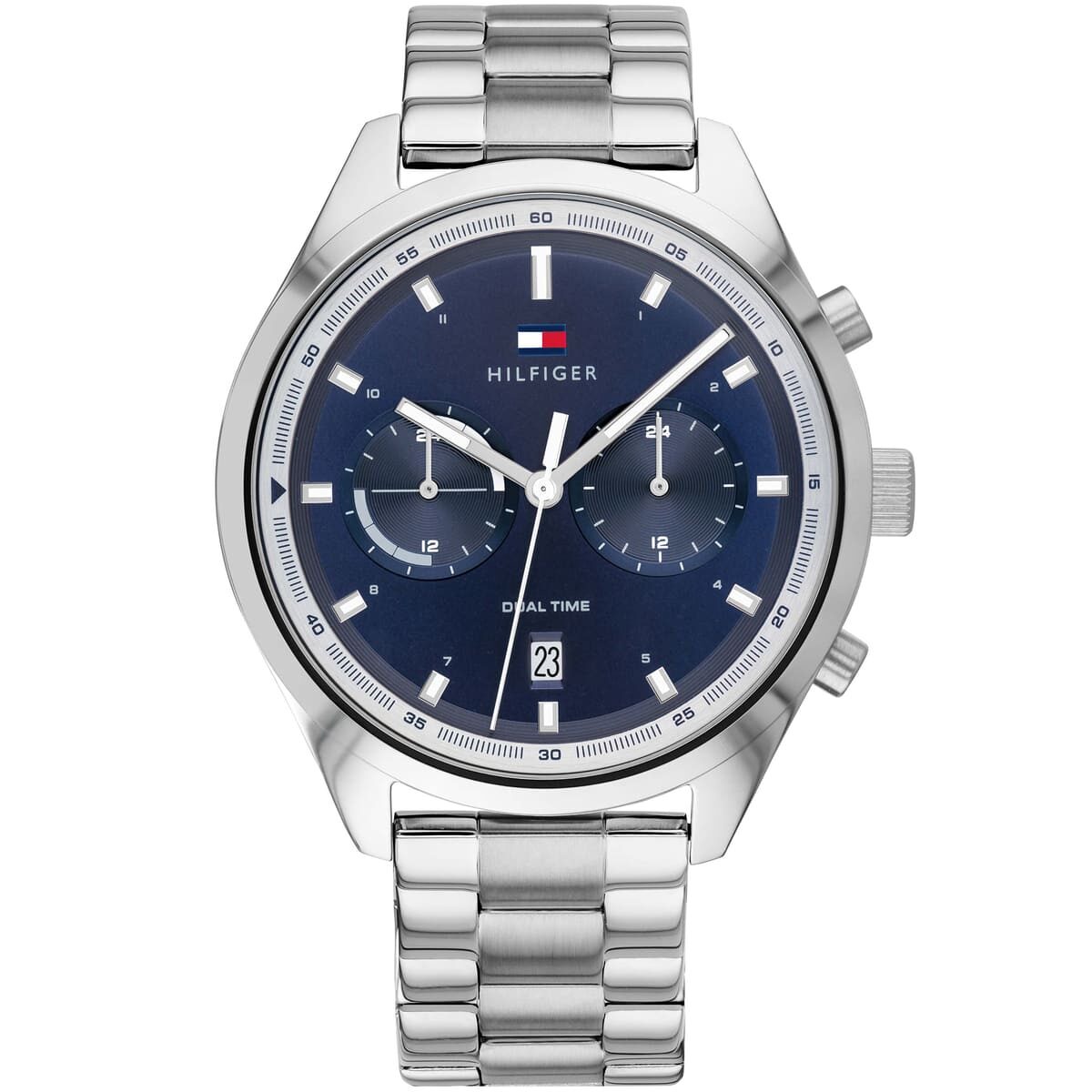 1791725-tommy-hilfiger-watch-men-blue-dial-stainless-steel-metal-silver-strap-quartz-analog-dual-time-bennett