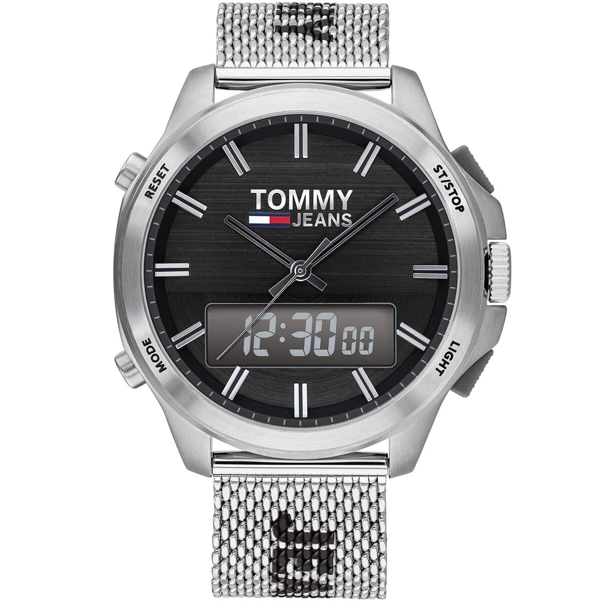 1791765-tommy-hilfiger-watch-men-black-dial-stainless-steel-metal-silver-mesh-strap-quartz-digital-analog-dual-time-jeans