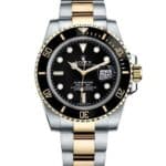 Rolex Oyster Perpetual Submariner Ceramic Bezel Watch Black With Stainless Steel Silver & gold Belt