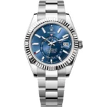336934-0005-rolex-watch-sky-dweller-oyster-perpetual-superlative-chronometer-officially-certified-men-blue-dial-metal-silver-strap-automatic-analog-sweeping-hands