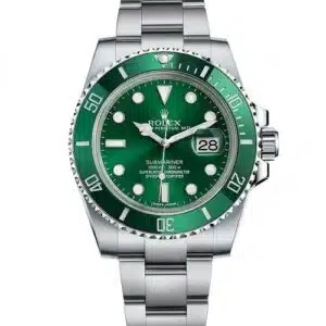 rolex-oyster- PERPETUAl-SUBMARINER-CERAMIC-BEZEL-WATCH-GREEN-WITH-STAINLESS-STEEL-SILVER-BELT