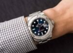 Rolex-Yacht-Master-Chocolate-Watch-Blue-With-Stainless-Steel-Silver-Belt
