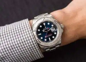 Rolex-Yacht-Master-Chocolate-Watch-Blue-With-Stainless-Steel-Silver-Belt