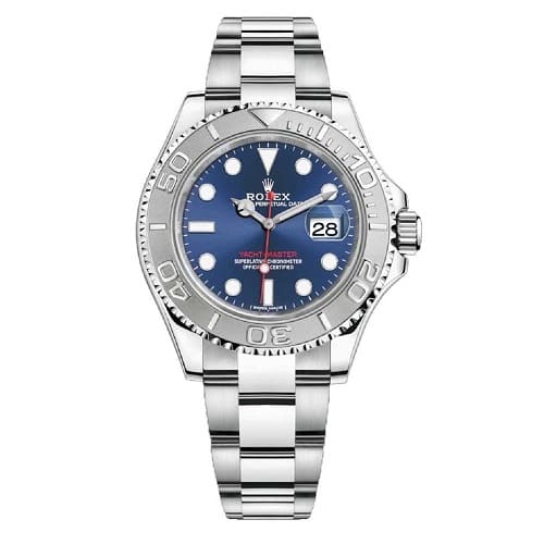 Rolex-Yacht-Master-Chocolate-Watch-Blue-With-Stainless-Steel-Silver-Belt