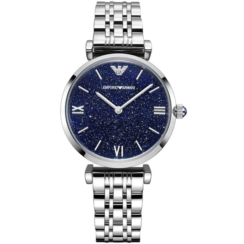 Original Emporio Armani Watch For Women Gianni AR11091 with blue dial stainless steel belt with silver color
