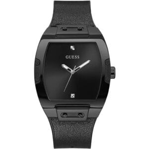 GUESS-Mens-43-mm-Phoenix-Black-Dial-Genuine-BlackLeather-Strap-Analog-Watch-GW0386G1
