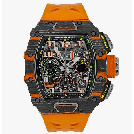 Richard-Mille-RM11-Orange-Rubber-Strap-Watch-for-Men