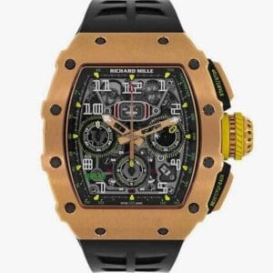 Richard-Mille-RM11-black-Rubber-Strap-Black-dial-rectaingle-men's-watch