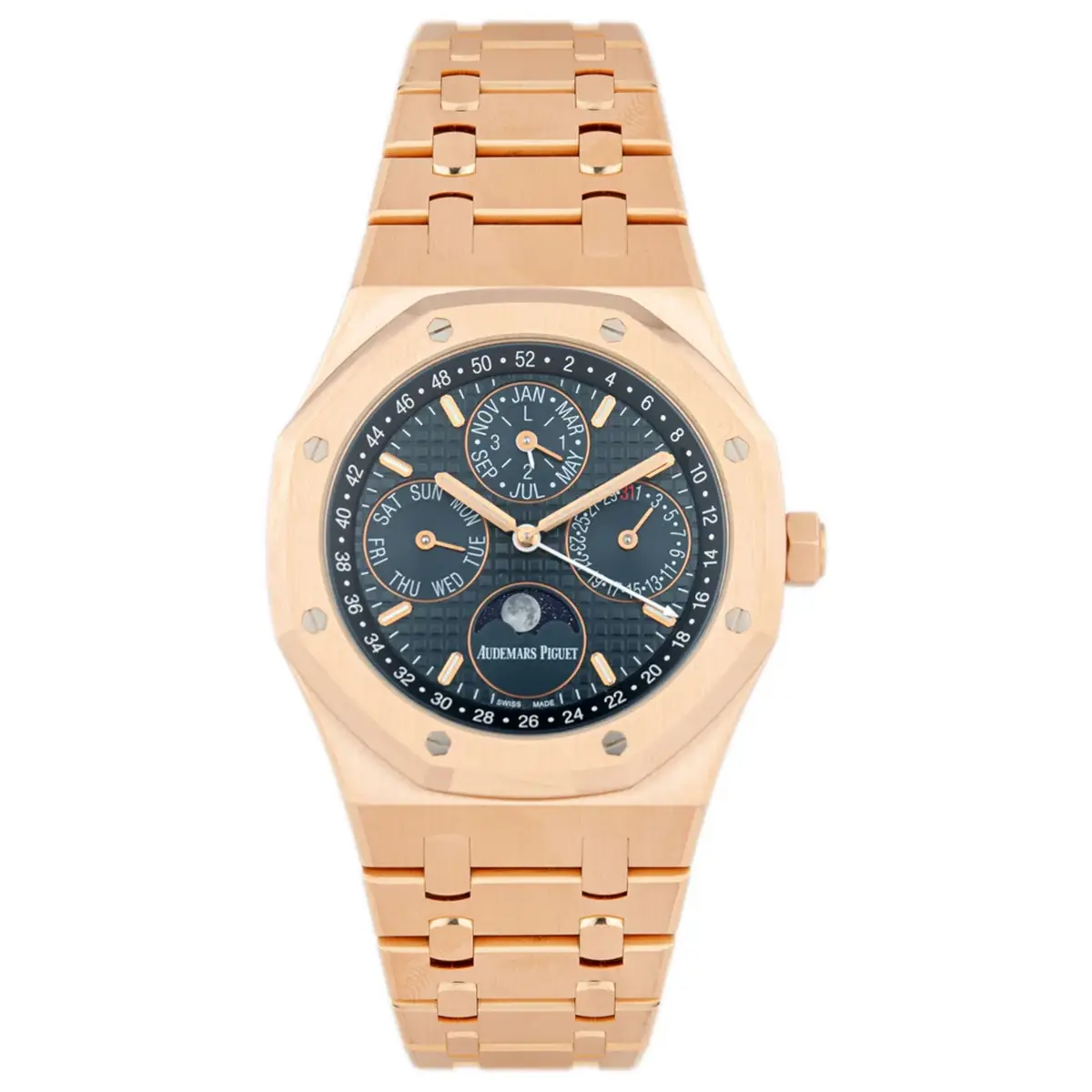 audemars-piguet-royal-oak-perpetual-calendar-original-watvh-moon-blue-dial-rose-gold-metal-strap-egypt