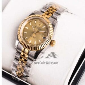 Rolex-Watch-For-Ladies-In-Egypt-With-Silver-Gold-Strap-Stainless-Steel-Belt-Gold-Dial