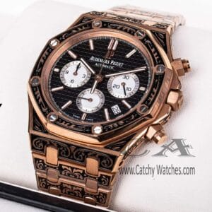 Audemars-Piguet-AP-for-men-watch-with-rose-gold-stainless-steel-Strap-and-Black-Dial