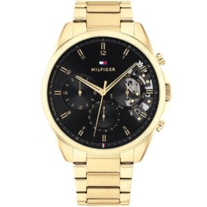 1710447-tommy-hilfiger-watch-men-black-dial-stainless-steel-metal-gold-strap-quartz-battery-analog-monthly-weekly-date-baker