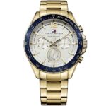Original-Tommy-Hilfiger-watch-for-men-Luke-1791121-with-white-dial-stainless-steel-belt-with-gold-color