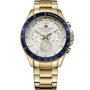 Original-Tommy-Hilfiger-watch-for-men-Luke-1791121-with-white-dial-stainless-steel-belt-with-gold-color
