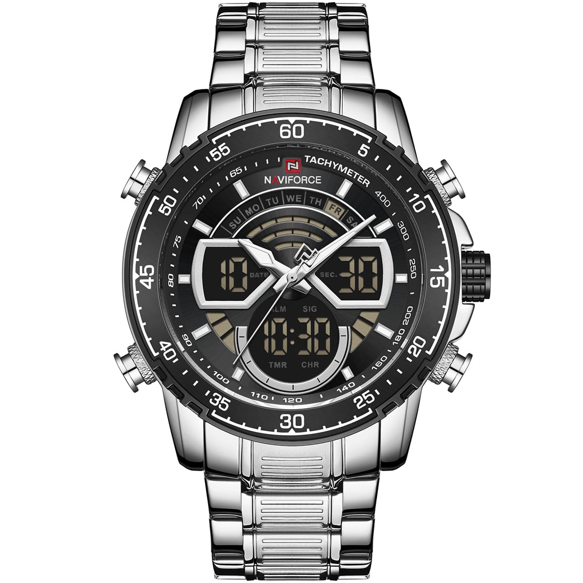 nf9189-s-b-original-naviforce-watch-men-black-dial-metal-silver-strap-quartz-battery-digital-analog-chronograph-for-dream