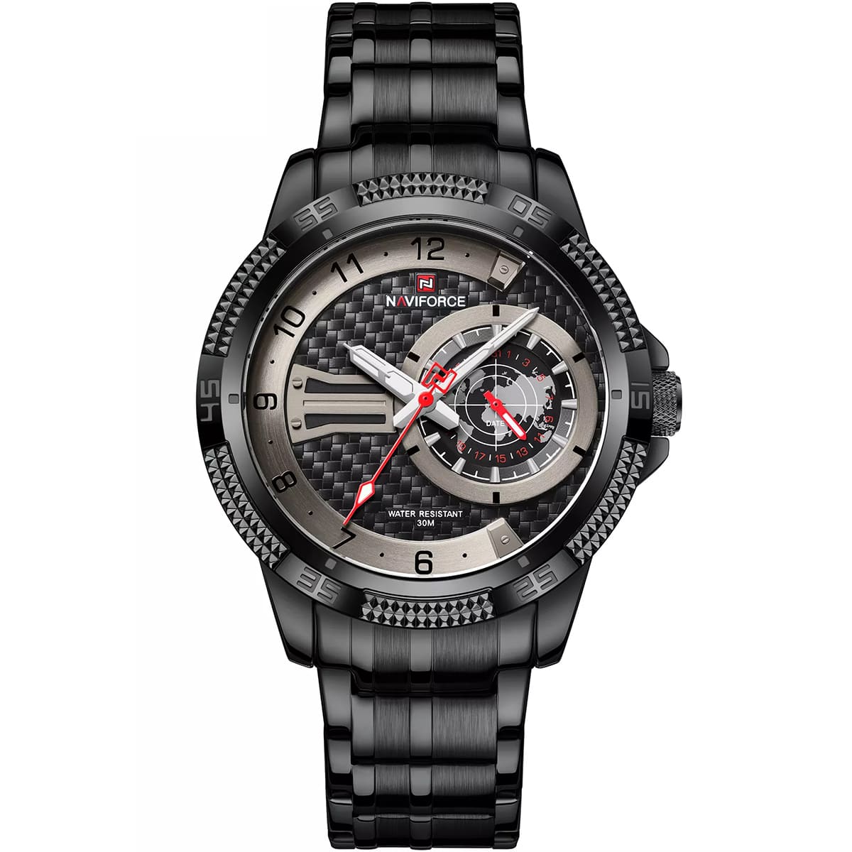 nf9206-b-b-original-naviforce-watch-men-black-dial-metal-strap-quartz-battery-analog-water-resistant-30m-for-dream