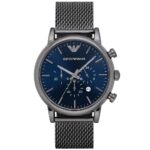 Original Emporio Armanioriginal-watch-for-men-luigi-ar1979-with-blue-dial-stainless-steel-belt-with-grey-color