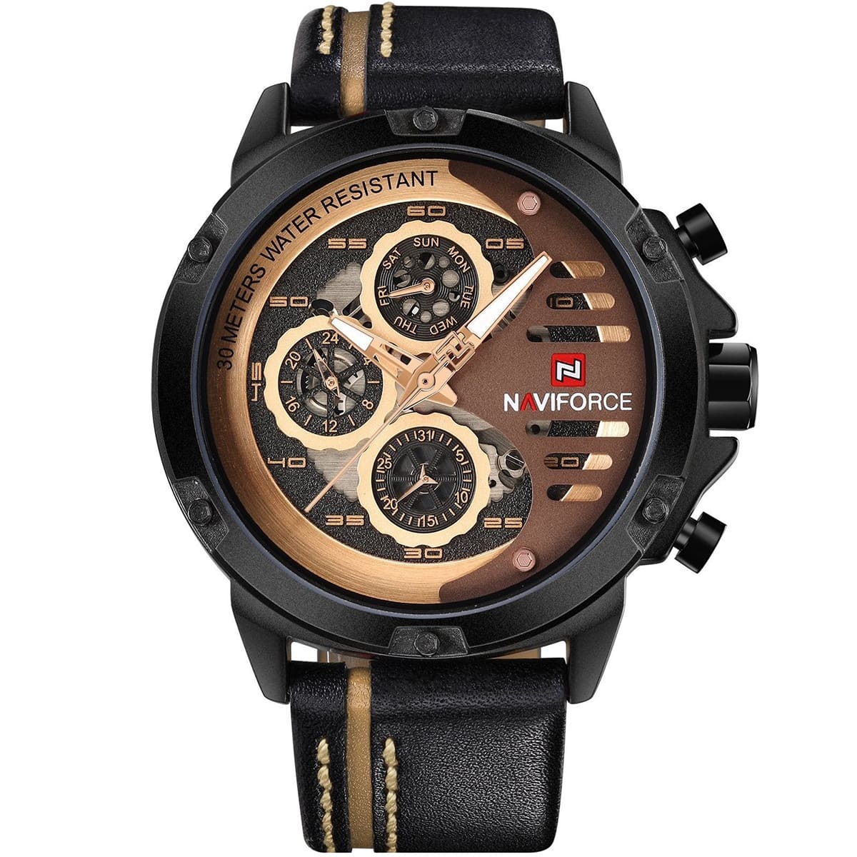 nf9110-b-rg-bn-original-naviforce-watch-men-rose-gold-dial-leather-brown-black-strap-quartz-battery-analog-water-resistant-30meters-for-dream