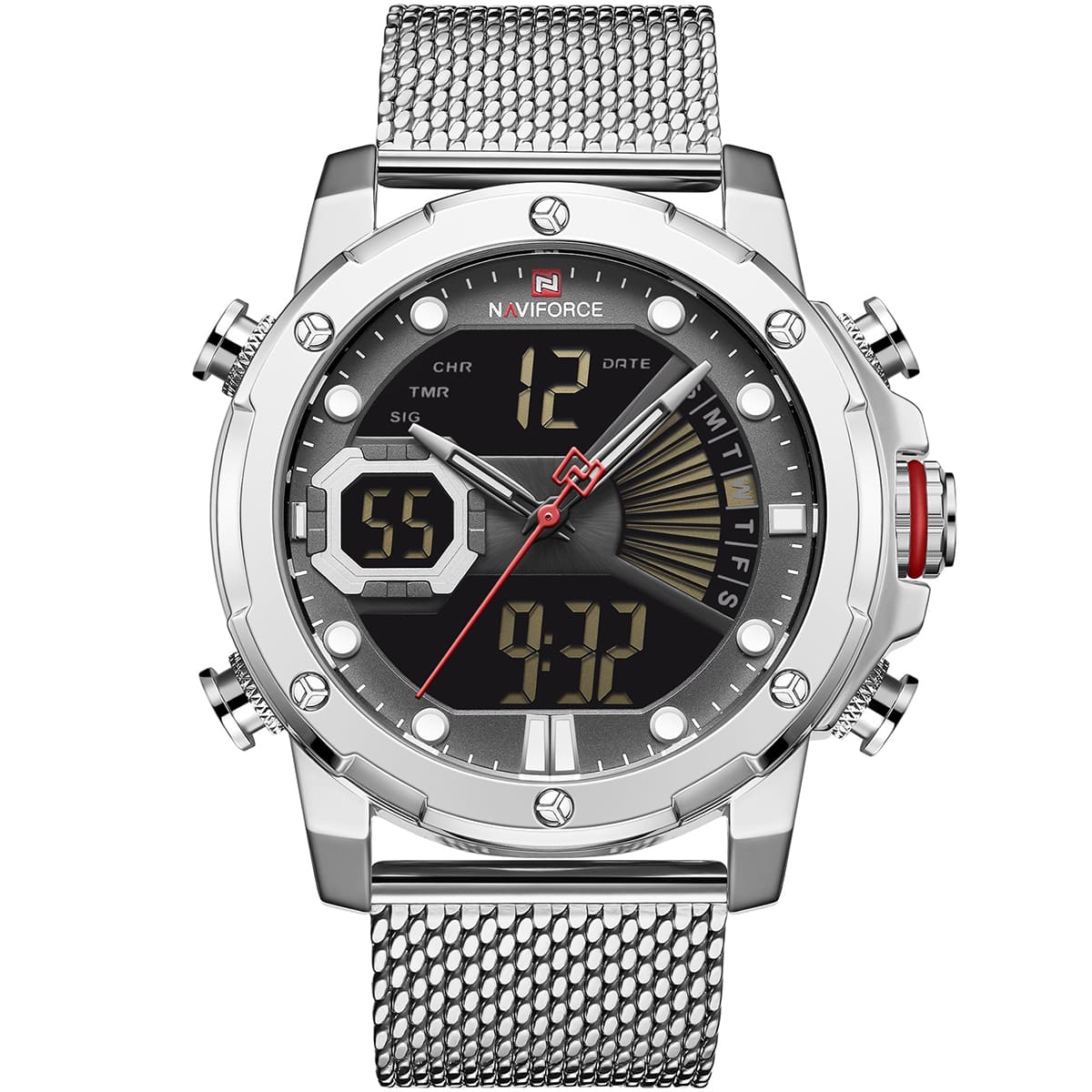 original-nf9172s-s-b-w-naviforce-watch-men-black-dial-metal-silver-mesh-strap-quartz-battery-digital-analog-chronograph-for-dream