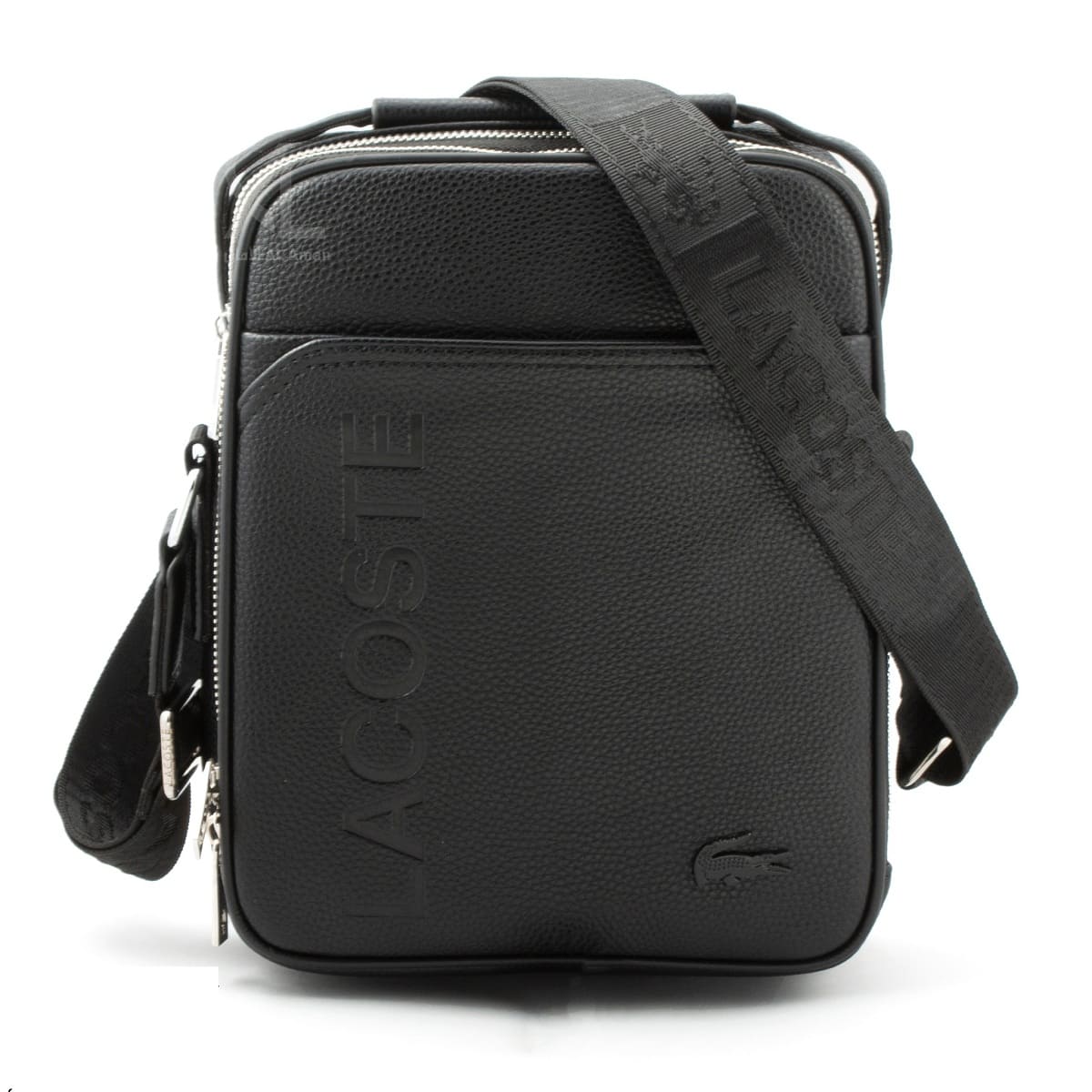 Lacoste-crossbag-with-hand-black-color-leather-men's-bag-messenger