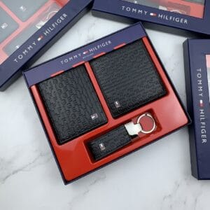 original -set-egypt-tommy-hilfiger-genuine-leather-black-card-holder-case-key-chain-wallets-egypt