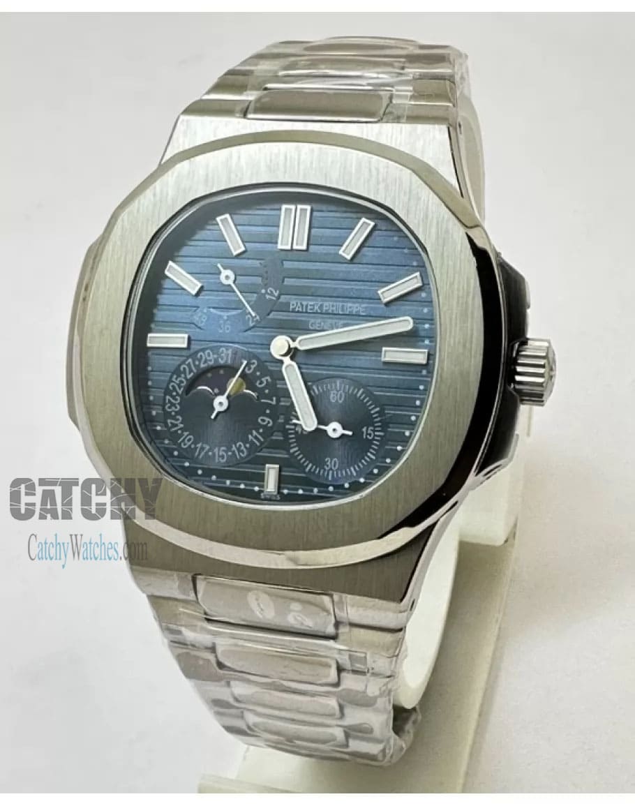 patek-philippe-automatic-watches-Anautilus-Annual-Model-in-Egypt-For-men-with-blue-Dial-and-Silver-Metal-Color-Strap-Silver-Case-sapphire-crystal