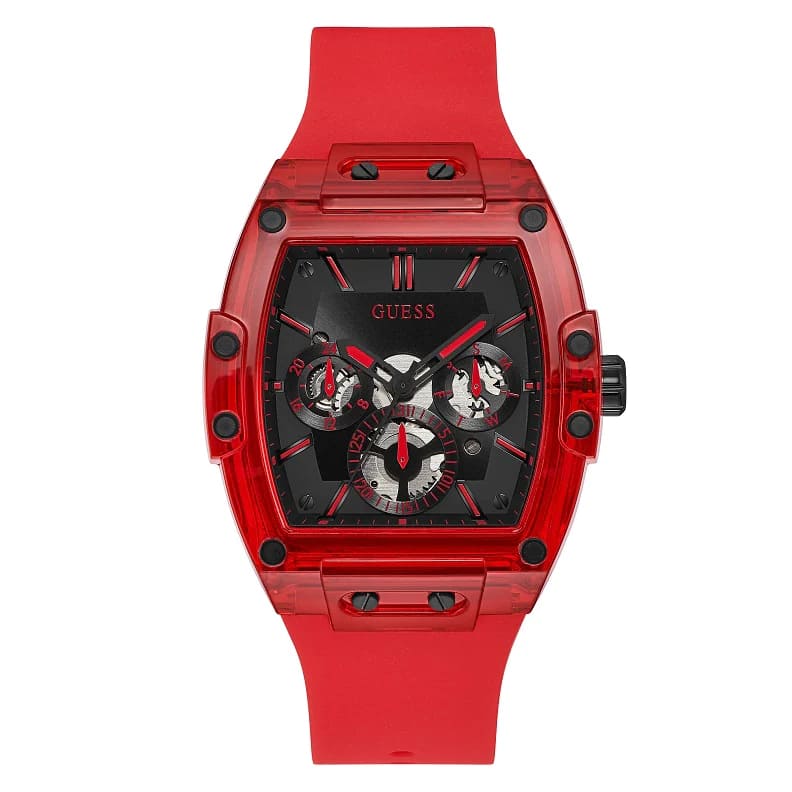 original-guess-watch-Gw0202g5-egypt-phoenix-for-men-with-black-dial-strap-rubber-belt-with-red-color