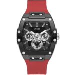 original-gw0203g4-guess-in-egypt-square-watches-men-black-dial-rubber-red-strap-quartz-battery-analog-phoenix