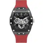 original-gw0203g4-guess-in-egypt-square-watches-men-black-dial-rubber-red-strap-quartz-battery-analog-phoenix