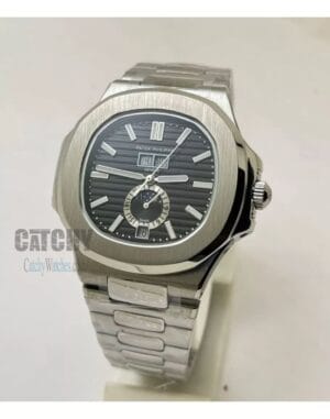 patek-philippe-automatic-watches-Anautilus-Annual-Model-in-Egypt-For-men-with-Black-Dial-and-Silver-Metal-Color-Strap-Silver-Case-sapphire-crystal