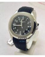 patek-philippe-automatic-watches-anautilus-annual-geneve-model-in-egypt-For-men-with-black-dial-and-black-gemunie-leather-color-Strap-silver-case-sapphire-crystal