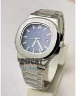patek-philippe-automatic-watches-anautilus-annual-model-in-egypt-For-men-with-blue-dial-and-silver-metal-color-Strap-silver-case-sapphire-crystal