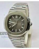 patek-philippe-automatic-watches-anautilus-annual-model-in-egypt-For-men-with-grey-dial-and-silver-metal-color-Strap-silver-case-sapphire-crystal