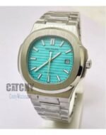 patek-philippe-automatic-watches-anautilus-annual-model-in-egypt-For-men-with-tiffany-blue-dial-and-silver-metal-color-Strap-silver-case-sapphire-crystal