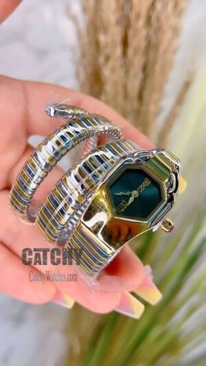 just-cavalli-watch-for-women-3three-turn-snake-shape-with-black-dial-metal-strap-silver-and-gold-color-belt