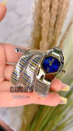 just-cavalli-watch-for-women-3three-turn-snake-shape-with-blue-dial-metal-strap-silver-and-gold-color-belt