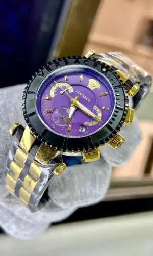 versace-watch-for-women-in-egypt-metal-strap-with-gold-color-and-shiny-blue--purple-dial-stainless-steel-belt-black-case
