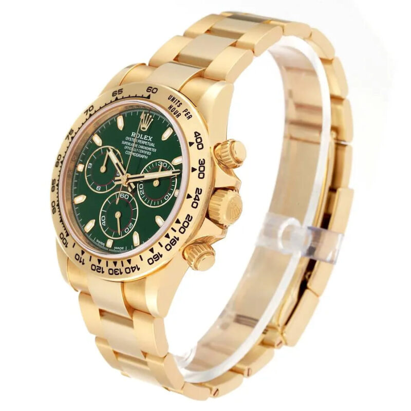 Rolex Daytona Watch For Men Gold And Green - Image 2