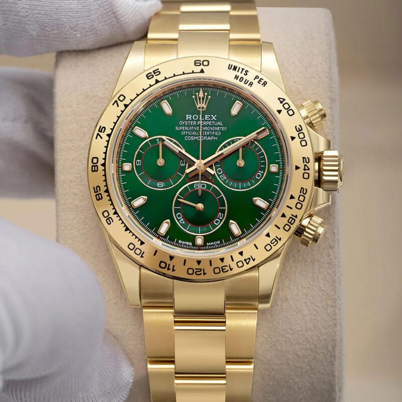 Rolex Daytona Watch For Men Gold And Green - Image 3