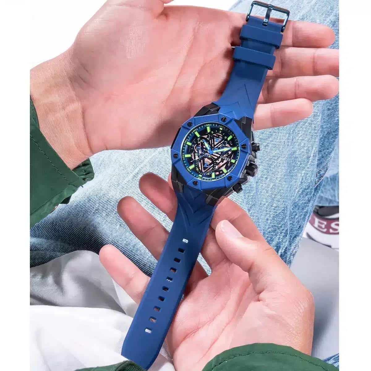 Orologio Guess Formula GW0579G3 – Analogico, Quadrante Blu, Cinturino In Silicone, Multifunzione