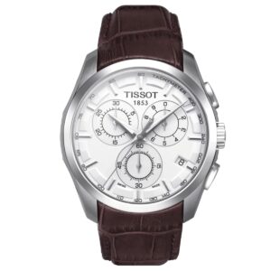 tissot-watch-brown-strap-silver-dial