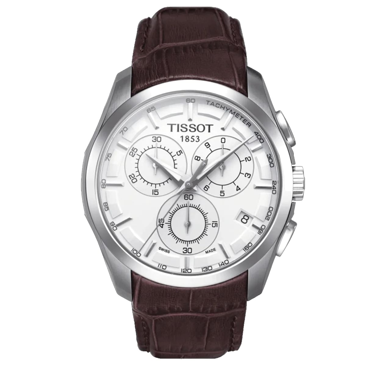tissot-watch-brown-strap-silver-dial