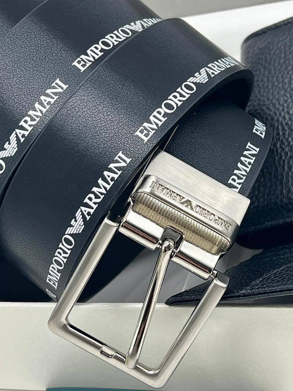 Mens black armani belt best sale