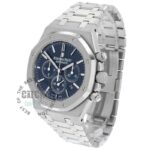 audemars-piguet-watch-blue-dial-silver-strap-metal