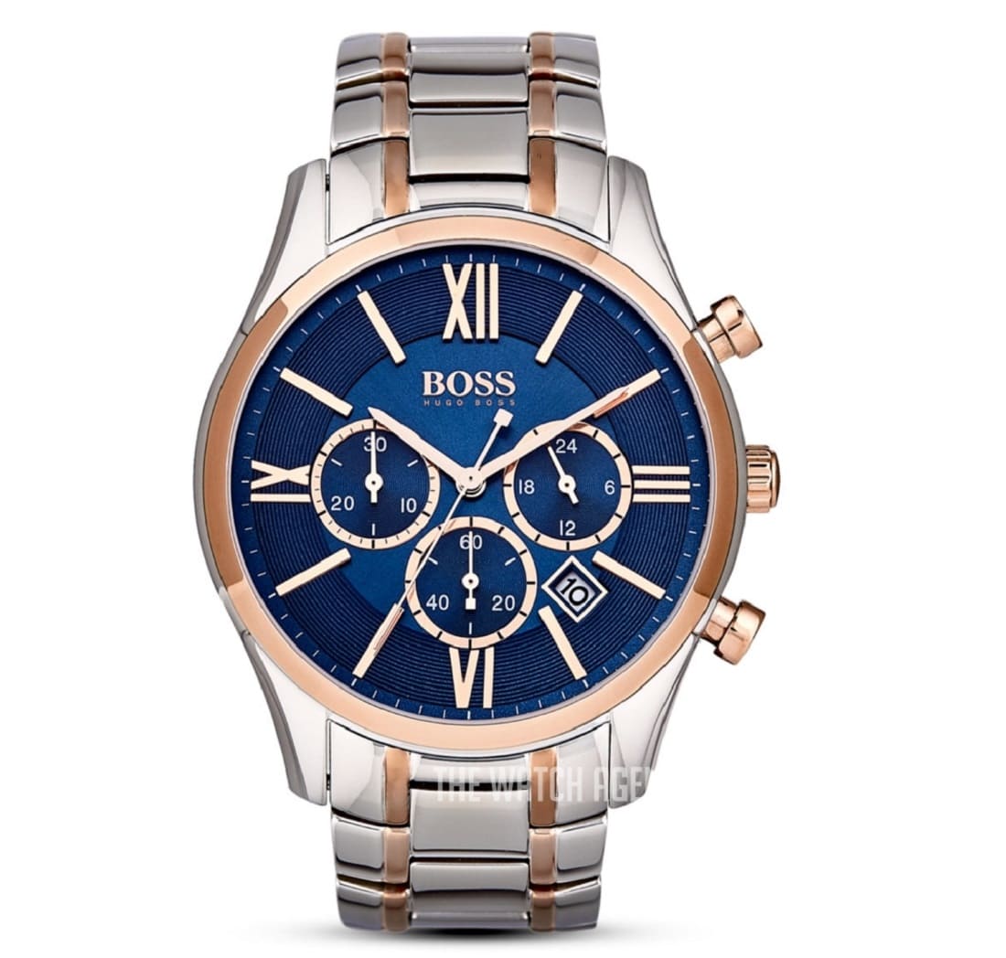 hugo-boss-1513321-original-watch-blue-dial-rose-gold-and-silver-metal-strap-men-watch-egypt