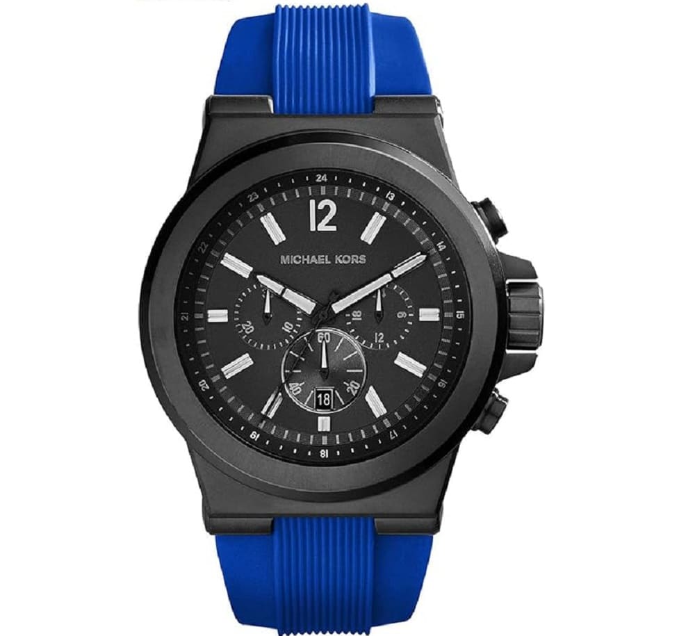 original-michael-kors-watch-mk8357-blue-rubber-strap-black-dial-egypt-for-men