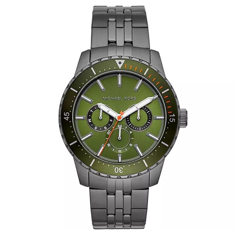 michael-kors-cunningham-gunmetal-watch-mk7158-original-men-grey-metal-strap-green-dial-egypt