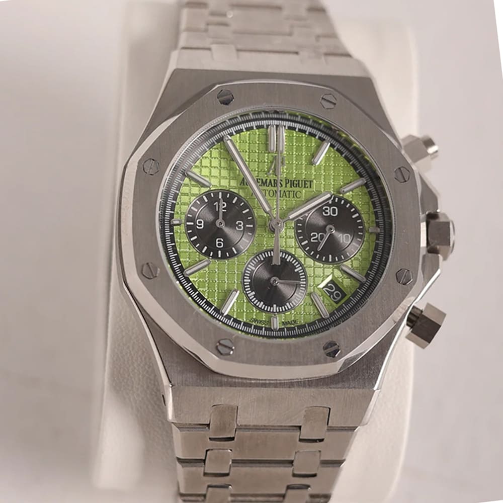 audemars-piguet-automatic-watch-green-dial-silver-metal-strap-egypt